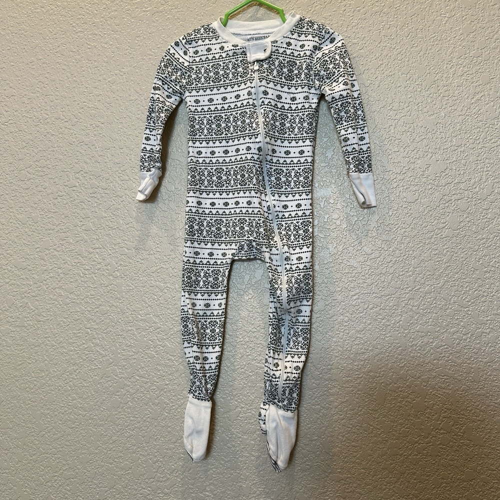 Burt's Bees Baby Footie Pajama Outfit, 24 Months, Cream Green